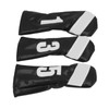 3PCS Golf Club Head Cover PU Leather Waterproof Protective Golf