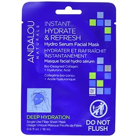 Andalou Naturals Deep Hydration Instant Hydrate & Refresh Sheet Mask, 6 OZ