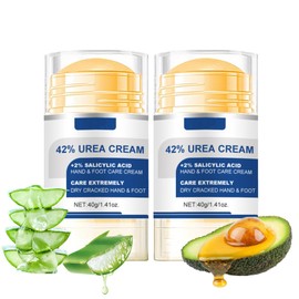 42% Urea Cream Foot Care Cream - Moisturiser Foot Cream for Cracked Heels and Dry Skin - Urea Foot and Hand Cream Stick for Foot Care, Cracked Heel Treatment, Knees, Elbows, Hands (2)