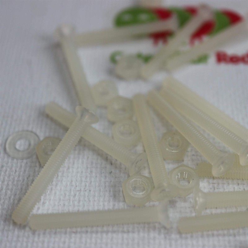 50 x Nylon Countersunk Plastic Machine Screws, M3 x 25mm,