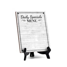 Daily Specials Menu 6x8 Dry Wipe Table Sign Easy Installation | Restaurant & Bar | Perfect To Clearly Direct Customers & Advertise Specials | No Pen Included