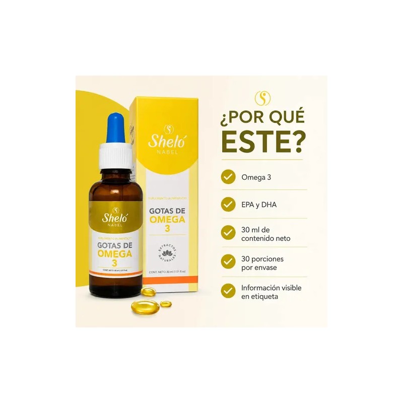 Omega 3 Sheló Nabel Gotas Omega 3 Drops, 30 mL