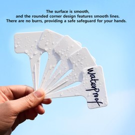 CTCNGH 100 Pcs Thickened T-Type Plastic Plant Labels, 3.82”x2.33” Nursery Garden Plant Tags for Seedlings&Pots Name Writing Mark- Reusable and Waterproof,White Color