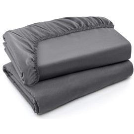 Utopia Bedding King Fitted Sheets - Bulk Pack of 2 Bottom Sheets - Soft Brushed Microfiber - Deep Pockets - Shrinkage & Fade Resistant - Easy Care (King, Grey)