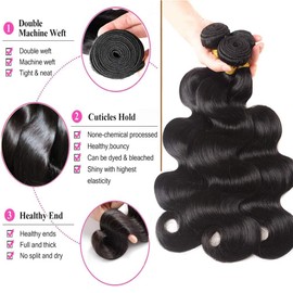 Body Wave Human Hair Bundles Body Wave 3 Bundles Human Hair Wavy Bundles（22 24 26in）