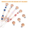Schnuller Clip, 10 Stück Nippel Halter, Schnullerclip Holz, Nuckel Clip