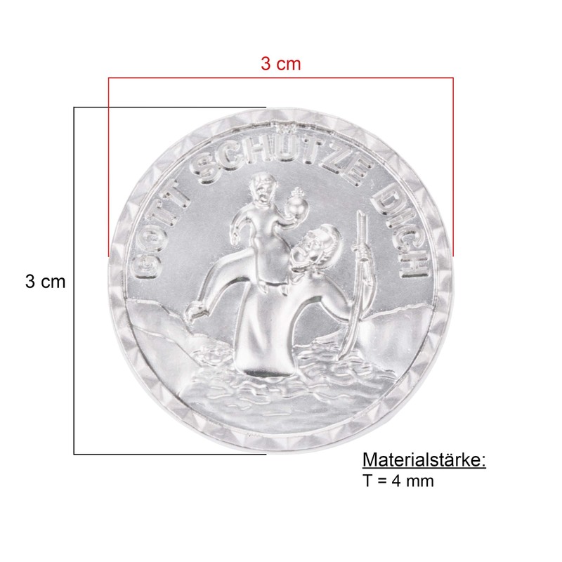 Car medal Christopher "Gute Fahrt" (3 cm "Gott schütze Dich"