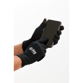 Running Gloves For Men & Women - Lightweight Quick Dry Thermal Touch Screen Function Wicking & Reflective Print Large Yellow