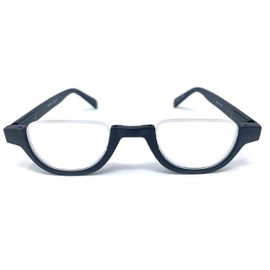 The Noble Semi-Rimless Half Reader Half Moon Reading Glasses, 3.00 Black