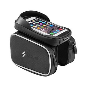 VOANZO Large Capacity Bicycle Frame Bag, 6 Inches Cellphone TPU Touch Screen TPU Touch, Laminated Waterproof Bike Front Tube Pack