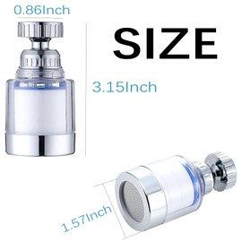 360 ° Rotating Bathroom Faucet Filter with 2 Filter Elements, Remove Heavy Metals and Hard Water Sink Water Faucet Filter for Kitchen and Bathroom