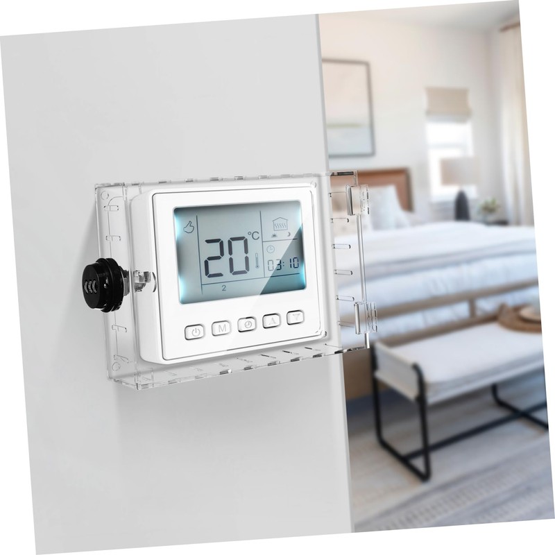 Gadpiparty Thermostat Lock Box with Combination Transparent Protective Cover for