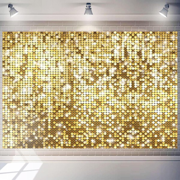 7 x 5 ft Golden Glitter Backdrop Square Gold Sequin