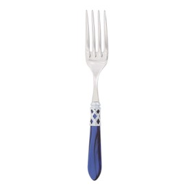 Vietri Aladdin Brilliant Blue Serving Fork, 9.5" 18/10 Stainless Steel Meat/Turkey Serving Utensils