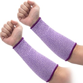 ANCIRS 21cm Cut Resistant Sleeves for Arm Protection, Dog Bite Safety Arm Sleeves, Gardening Sleeves for Thin Skin and Sun Exposure, Protective Forearm Covers for Kitchen (Purple, 1 Pair)