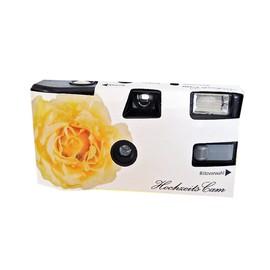 5x PHOTO PORST Disposable Wedding Camera / Yellow Roses (Cameras 27 Photos Flash 5 Pack)