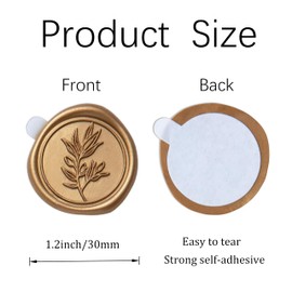 PONATIA Antique Gold Wax Seal Stickers - 50 Pcs Self- Adhesive Wedding Seal Stickers, Perfect for Wedding Invitation Cards, Envelopes Christmas Cards, Gift Wrapping, Party Menu Decor