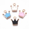 Ipotkitt 100 Pcs 4 Colors Mini Crown Charms Enamel Crown
