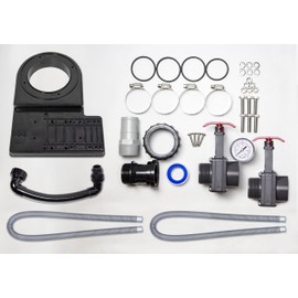 Swimline HYDROTOOLS Premium Base KIT for Sure-Flo Cartridge Filters | Includes Base Connection Hoses Slice Valves Pressure Gauge Teflon Tape Hardware & Adaptors | for 40 50 70 100 SQ FT Filters