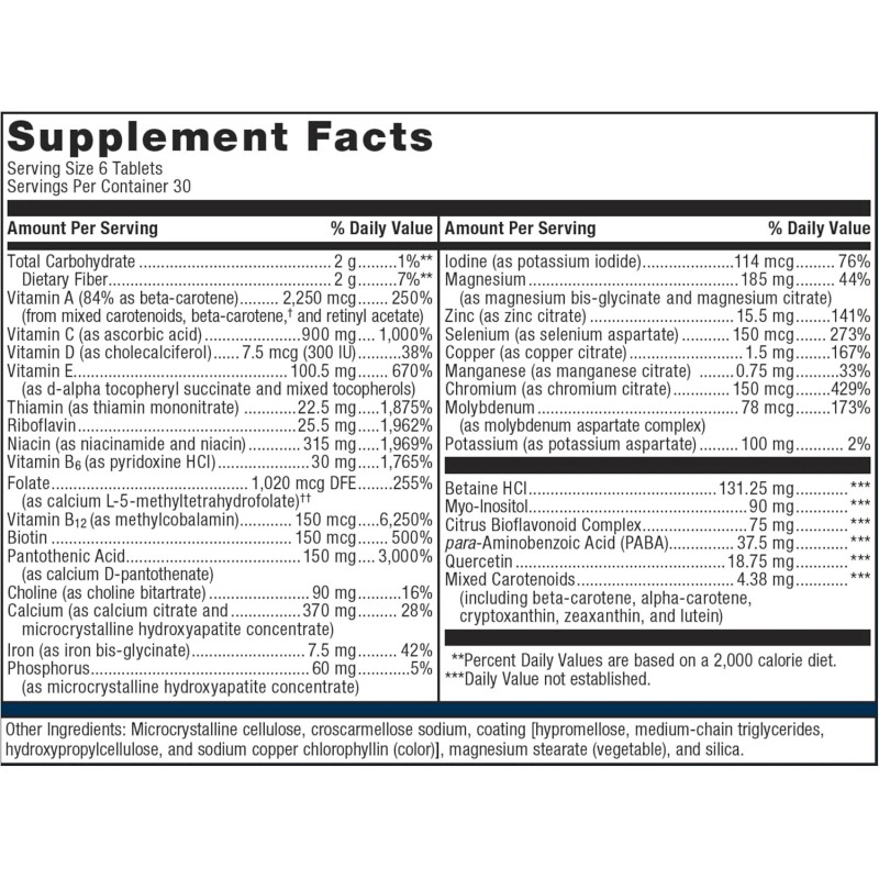 Metagenics - Multigenics Intensive Care with Iron (180tabs)