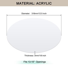 Awclub Lampshade Diffuser, 12.5" Diameter Round Diffuser Lamp Shade for Drum Style Lampshades Pendants Softening Light, DIY Light Fits 13-15" Openings, Frosted White Acrylic