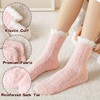 Fiohiros 4 Pairs Womens Fluffy Socks, Fuzzy Bed Socks Warm