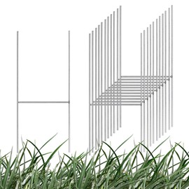 sourcing map Yard Sign Stakes, 12"x6" Metal H Stakes, Lawn Sign Holder, Sign H Frame for Party Yard, Garage Sale, Open House, Real Estate, Guidepost, Pack of 12