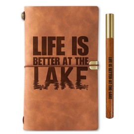 InnoBeta Lake Gifts for Women/Men, Journal Notebook with Pen and Pen clip 7.87 x 4.7 Cover, 4 x 7.5 Pages (Inches), Lake Life Gifts for Birthday, Christmas