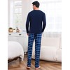 Bresdk Mens Pyjamas Set Cotton Pjs Sets Long Sleeve Tops