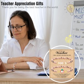 Teacher Bracelet, Teacher Appreciation Day Gift Ideas Initial Bracelet Pink Mrs F Bracelets Back to School Teachers Gifts for Women Birthday Christmas Jewelry