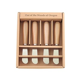 Cheese - Butter Set of 4 Spreader Knives - Classic Woods - Out of the Woods of Oregon Eugene Oregon (Natural Alder)
