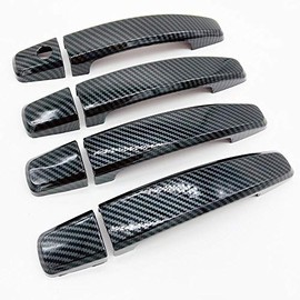 Signature Carbon Fiber Print Side Door Handle Cover Overlay Compatible with 2009-2016 Chevy Cruze Camaro Malibu Sonic Volt Aveo Regal Lacrosse