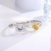 Sterling Silver Moon Sun Matching Rings Set Stackable Friendship Couples