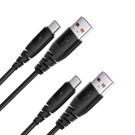 2 Pack 6FT USB A to USB C Cable (Black