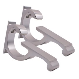 Dulles Glass Floating Shelf Brackets, Designer Heavy Duty, Chrome, for Glass, Wood, Acrylic Wall Mounted Shelf Support. 2 Pack.