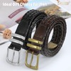 JASGOOD Men's Braided Leather Belt, Braided Woven Belt for Men