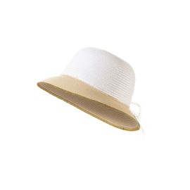 Sterntaler Straw Hat Bow UV 50+ – Children's Hat Protects the Head from the Sun – Girls' Hat with Bow and Gold Edge – Sun Hat Children, White