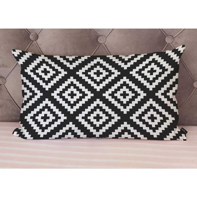 EKOBLA Black and White Accent Throw Pillow Covers Repeating Pattern