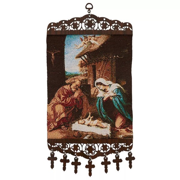 Unique Art & Design NATIVITY Woven Christian tapestry wall hanging