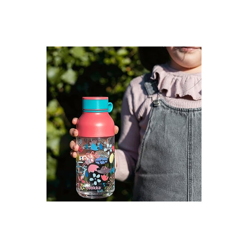 Quokka Kids Ice Flowers Ecozen Bottle with Stainless Steel Hanger