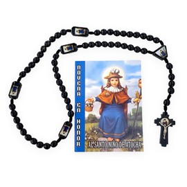 GCK Holy Infant of Atocha Black Wood Rosary Novena al Santo Nino Atocha Libro Spanish Book Rosario Madera