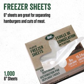 LEM Products 6" Freezer Sheets, Non-Stick, Non-Porous Polyethylene, 1000 Count Box