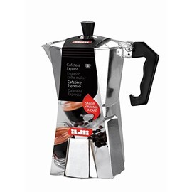 IBILI Bahia Express Moka Pot 3 cups, 150 ml, aluminium, Silver/Black, 17 x 12 x 10 cm