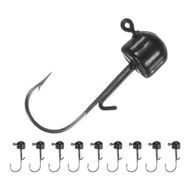 TIXIPEM 1/6 oz Ned Rig Jig Heads [10PCS] - Mushroom Head Shroom Jigs Use for Bass Fishing&Finesse Fishing - [Black-1.2IN] Jig Heads
