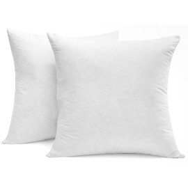 SNUG&COZY Luxury Goose Down Feather Pillow Inserts - 20x20IN, Double Layered Down-Proof Design, Ultra-Soft Cover, High Fill Weight, Pack of 2, White | SNUG&COZY
