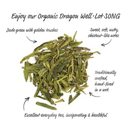 Silk Road Teas, Organic Loose Leaf Green Tea, Dragon Well, Longjing, Invigorating, Sweet & Chesnut Flavors, 1.5 ounces