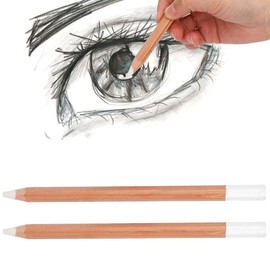 White Charcoal Pencils, Set of 2 Art Drawing Pencils Set, Professional Sketching Highlight Pen for Dark or Tinted Paper