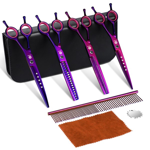 Dream Reach 7" Dog Grooming Scissors Kit, Professional 6 in