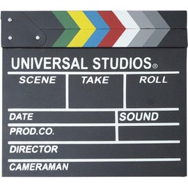 FORYNXHWIN Film Flap 30 x 27 cm, Director Flap Synchronous Flap Clapperboard, Scene Wooden Film Flap, Director's Flap Colour Stripes, Film Flap for Shoot Props, TV Series, Commercials