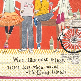 Boston International Premium Servilletas de papel para cóctel, 12,7 x 12,7 cm, vino con fritas